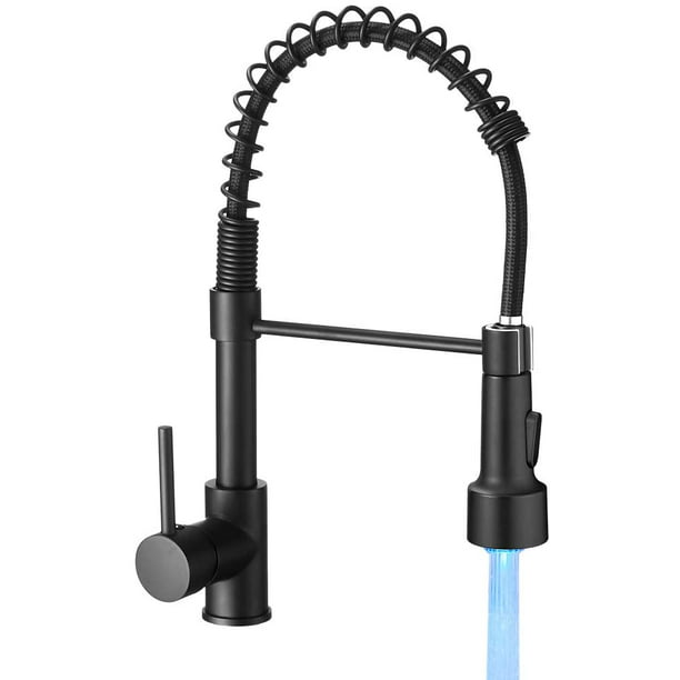 LED Kitchen Sink Faucet Oil Rubbed Bronze Pull Down Sprayer With10 inch Cover